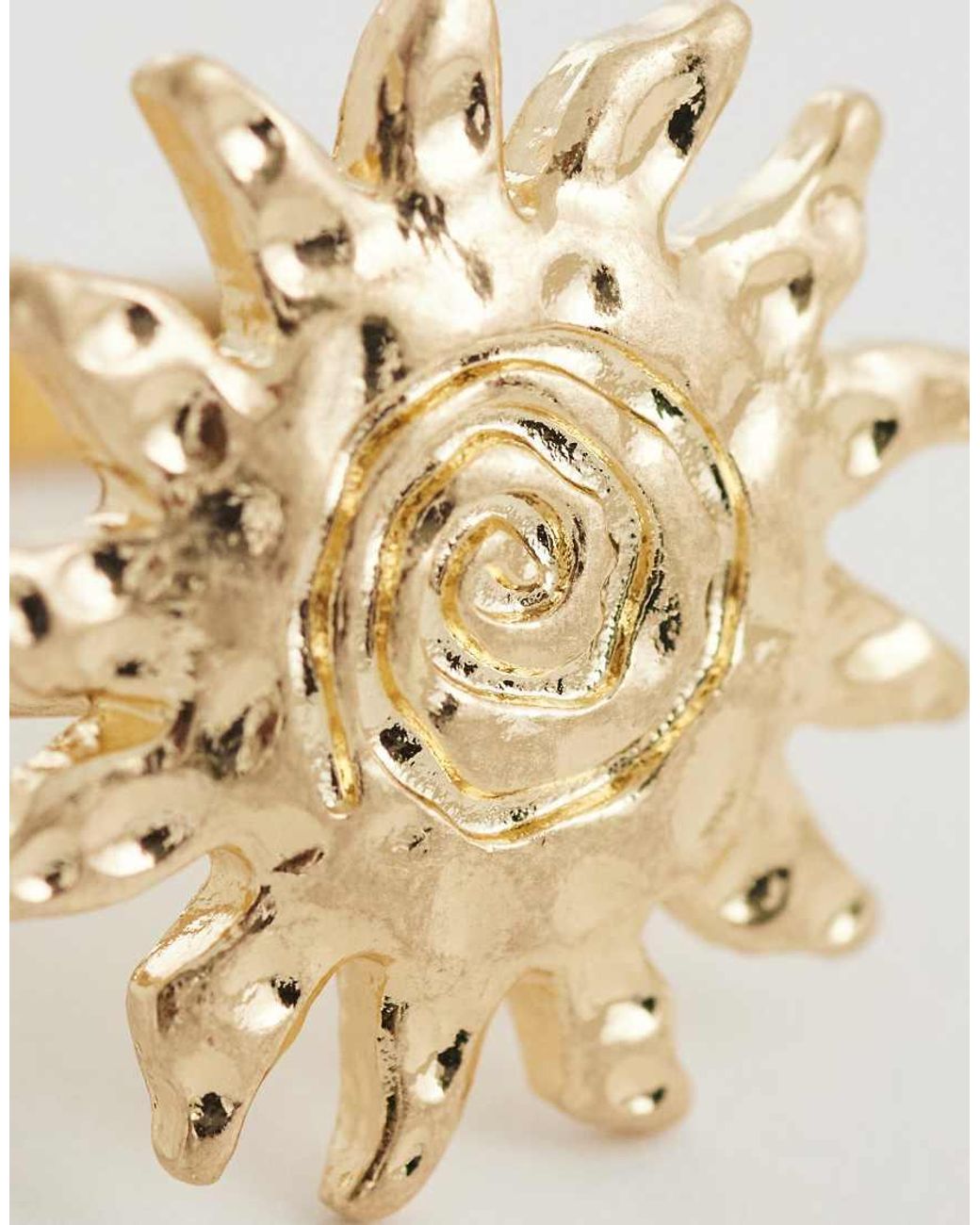 ASOS Metallic Asos Design Curve Ring With Sun Design