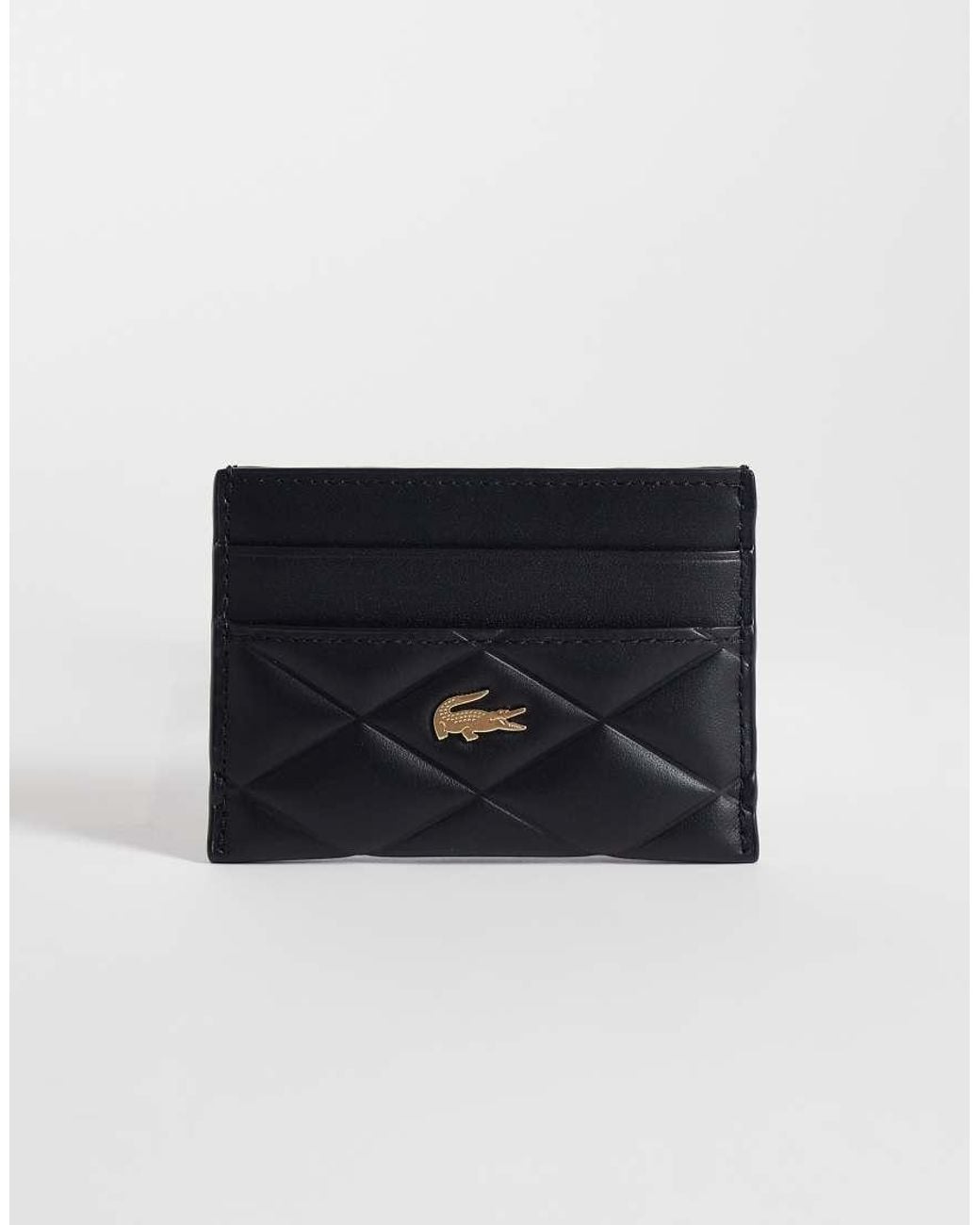 Lacoste Blue Croc Detail Quilted Leather Cardholder