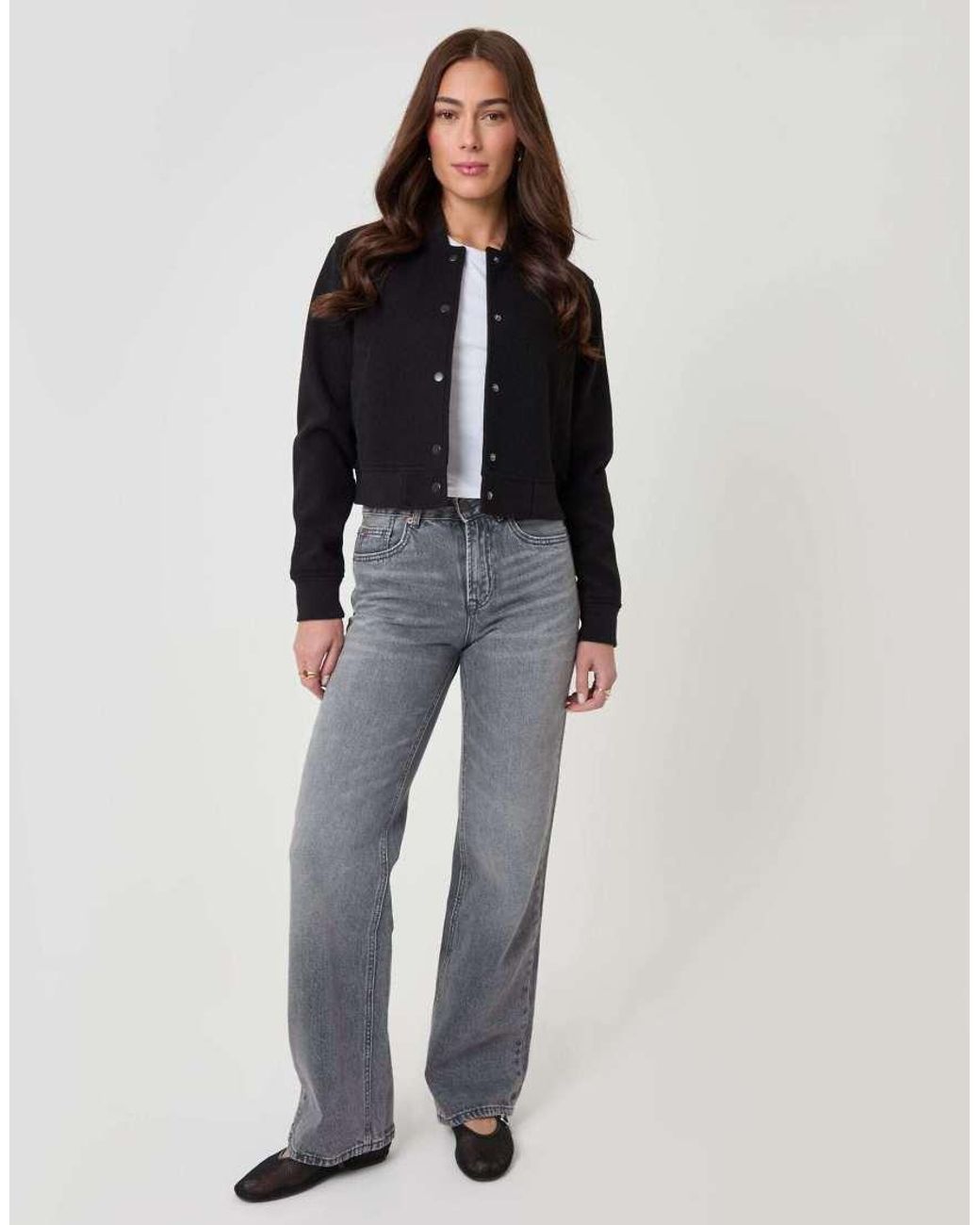 Threadbare Black Faux Wool Bomber Jacket