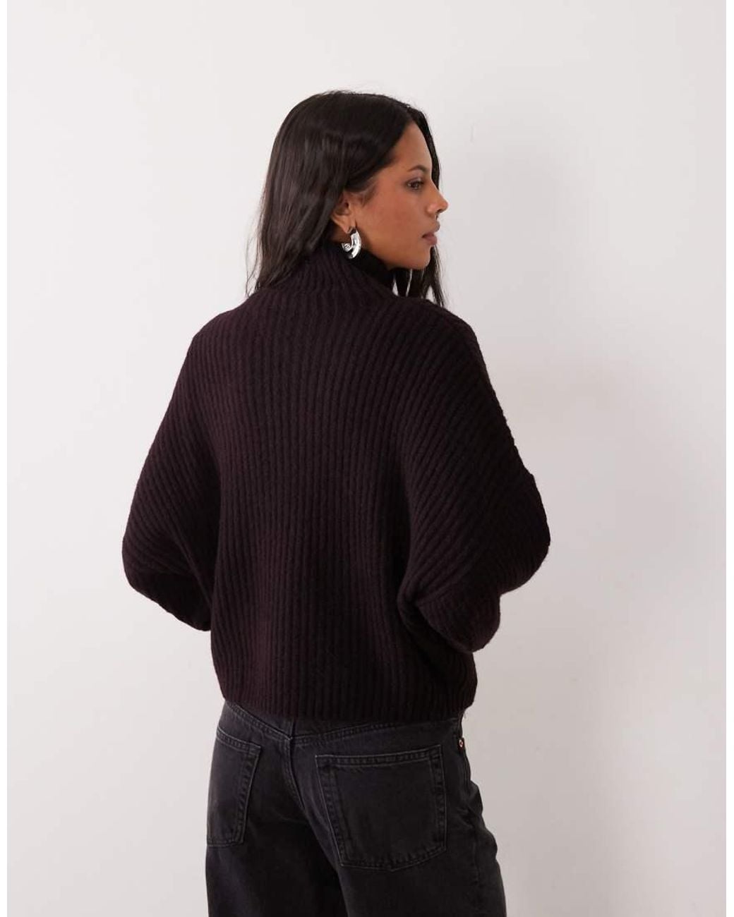 ASOS Black Batwing Funnel Neck Jumper