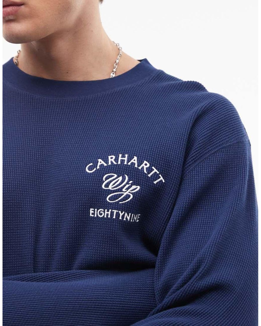Carhartt Blue Eightynine Long Sleeve Waffle T-shirt for men