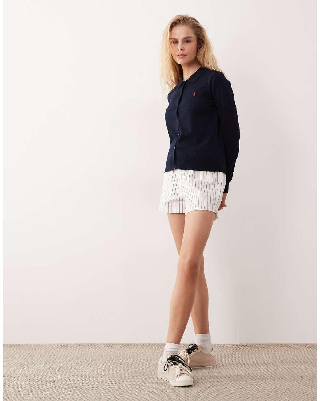 Polo Ralph Lauren Blue Icon Logo Pima Cotton Fine Knit Cardigan