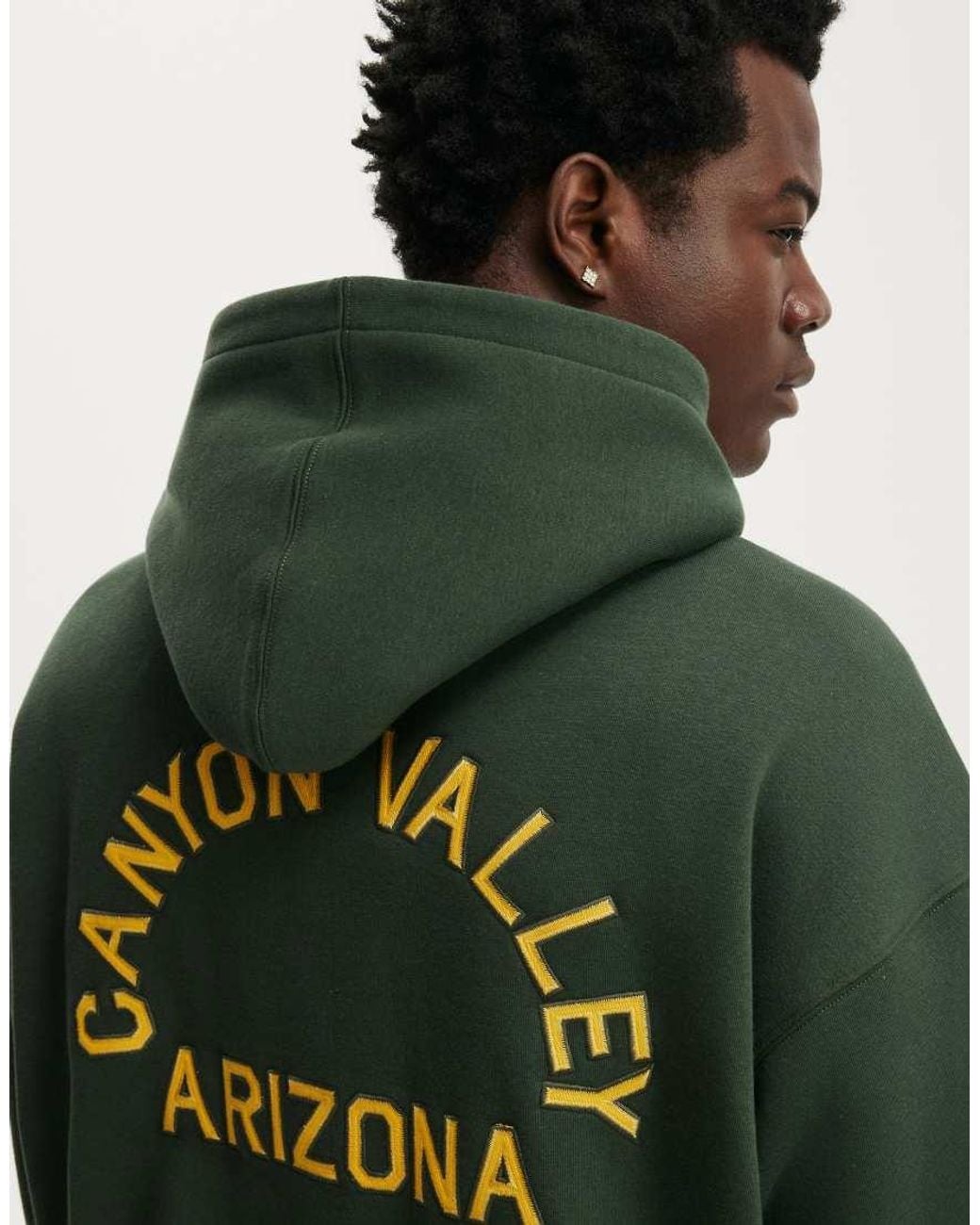 Cotton On Green Box Fit Graphic Hoodie for men