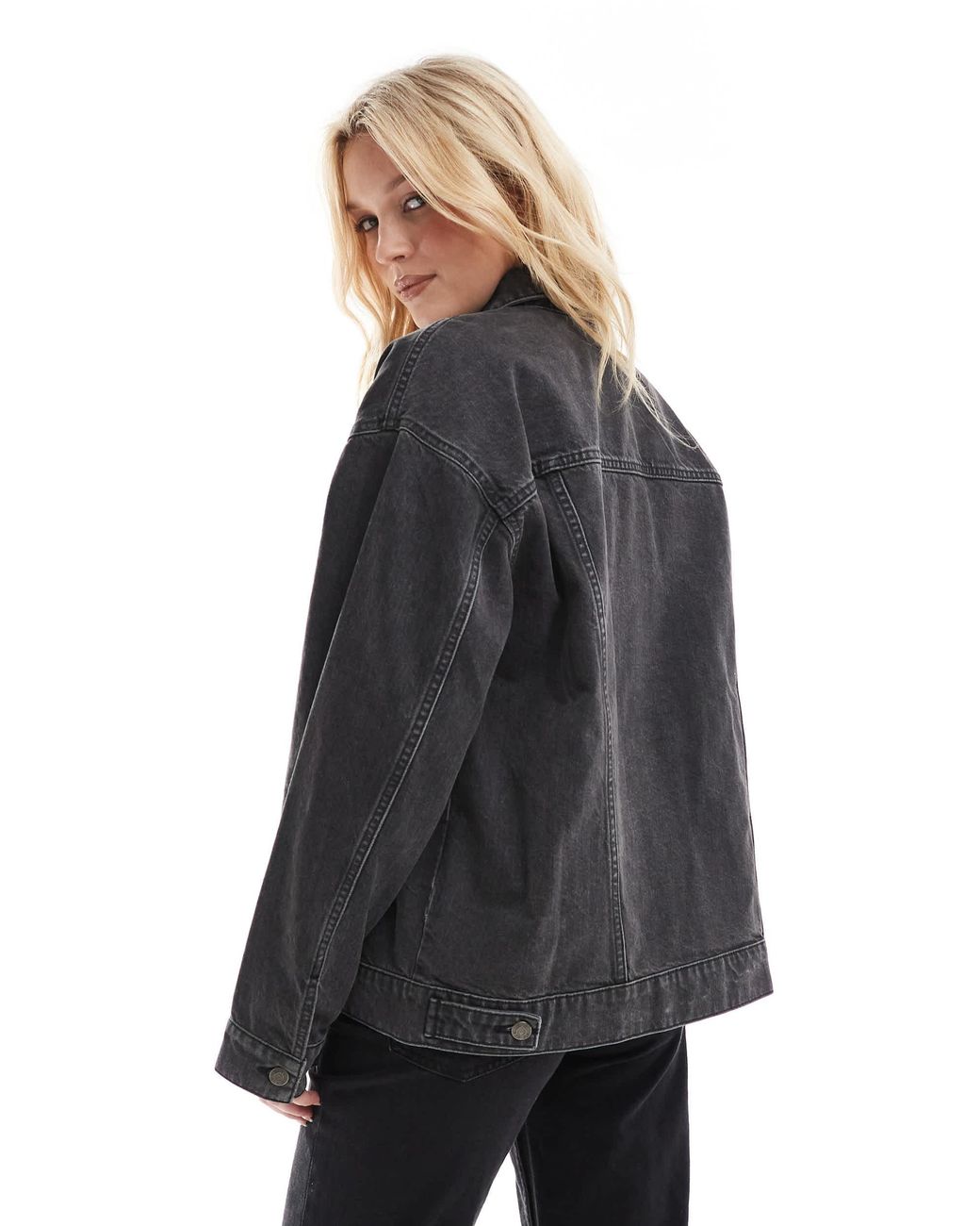 ASOS Gray Oversize 90's Denim Jacket