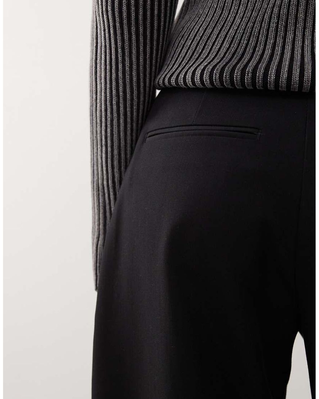 Weekday White Dara Low Waist Wide Leg Pants With Front Pleats