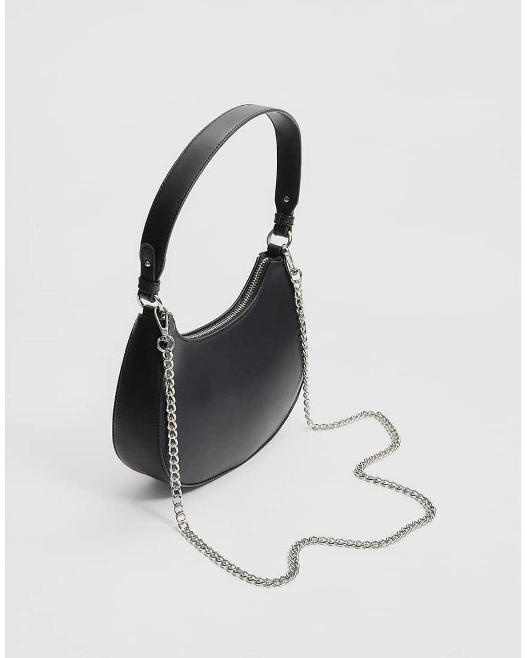 Stradivarius Green Half Moon Shoulder Bag