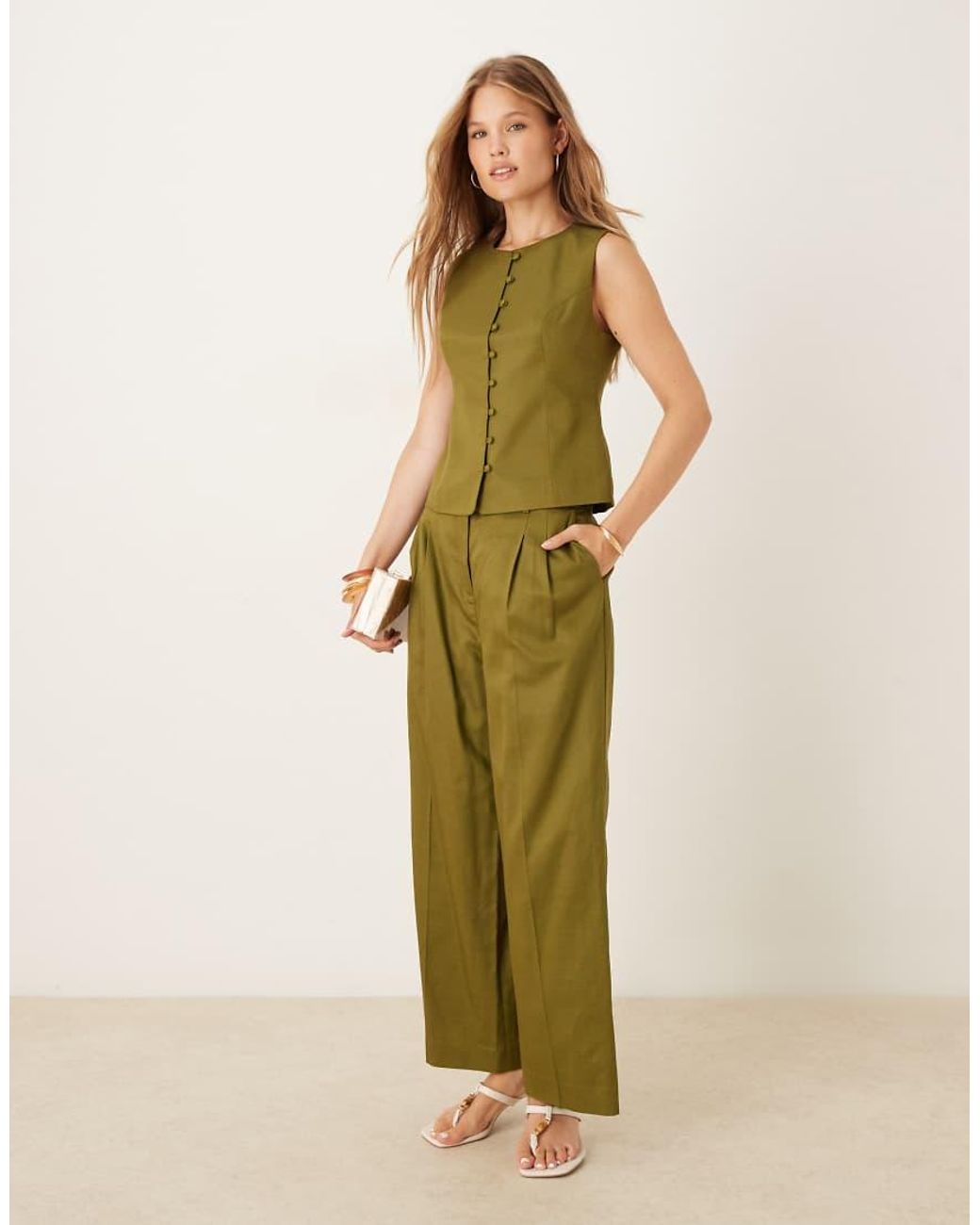 Nobody's Child Natural Pippa Crew Neck Waistcoat Co-Ord