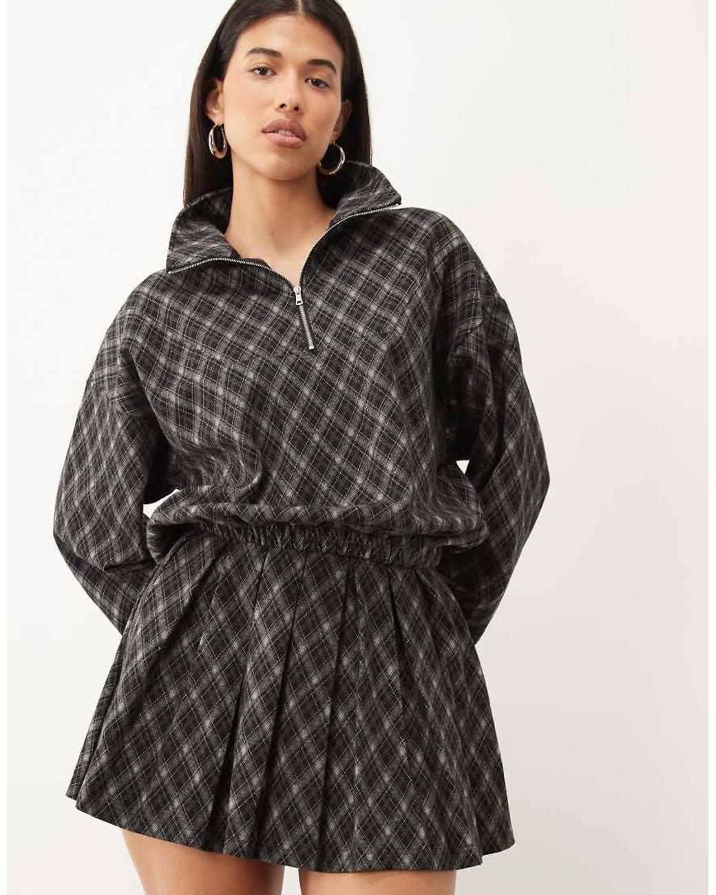 ASOS Black Mix & Match Brushed Pleated A-line Mini Skirt