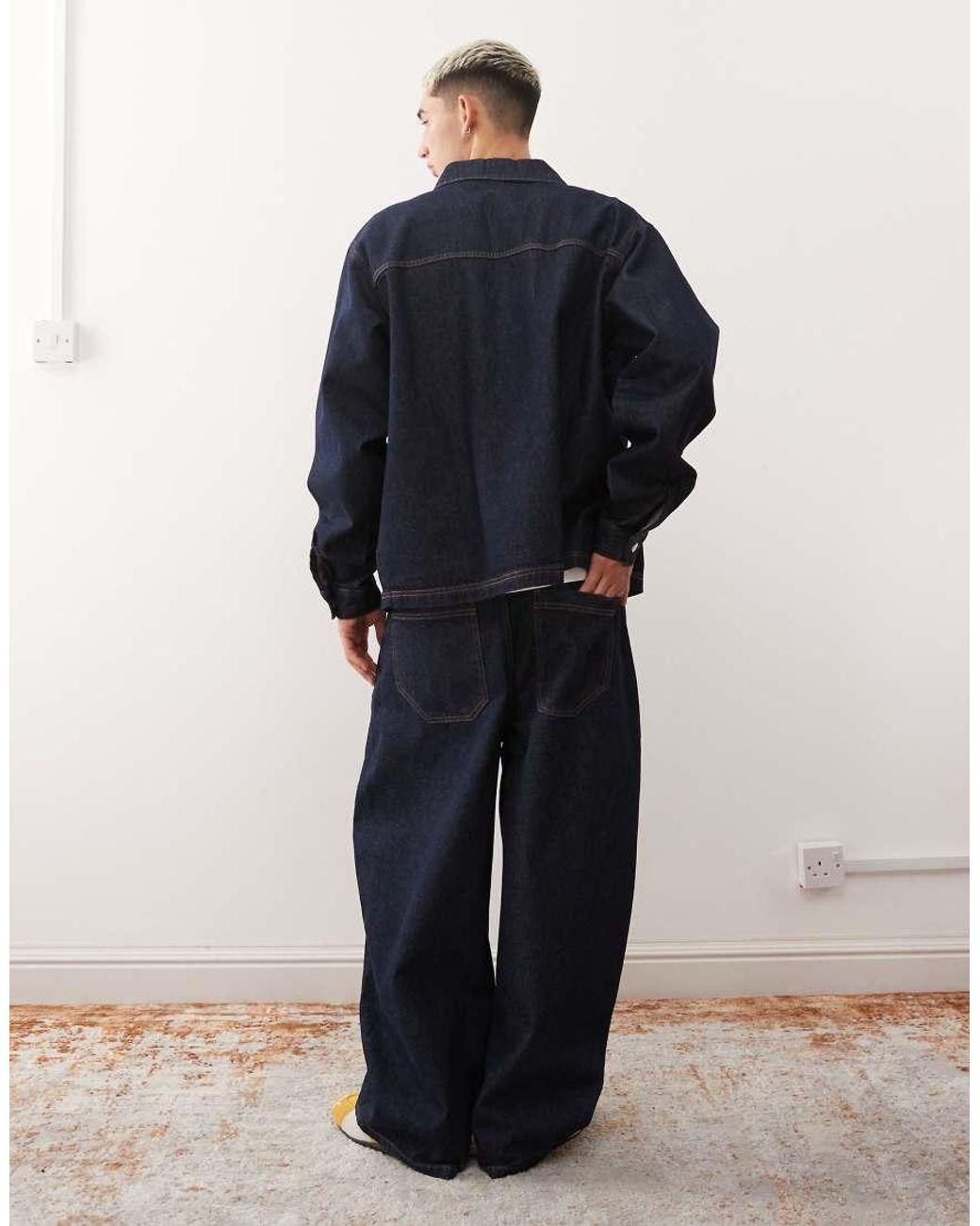 Reclaimed Vintage Blue Western baggy Jean Co-ord for men