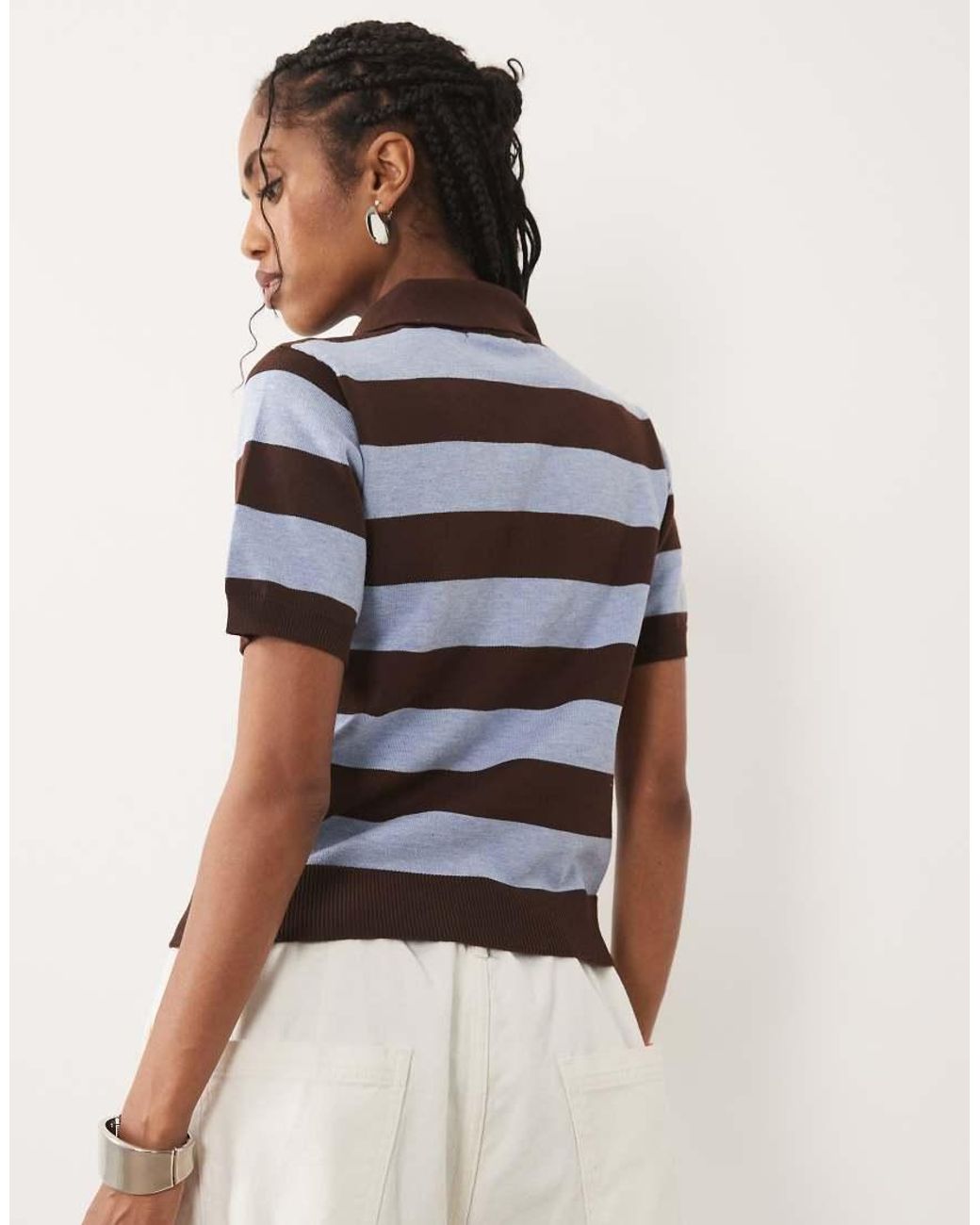 Threadbare White Short Sleeve Knit Polo Top