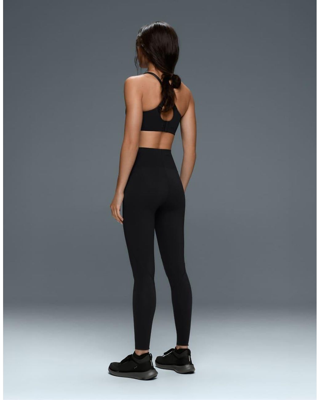 Oysho Blue Basic Compressive Ankle-length leggings