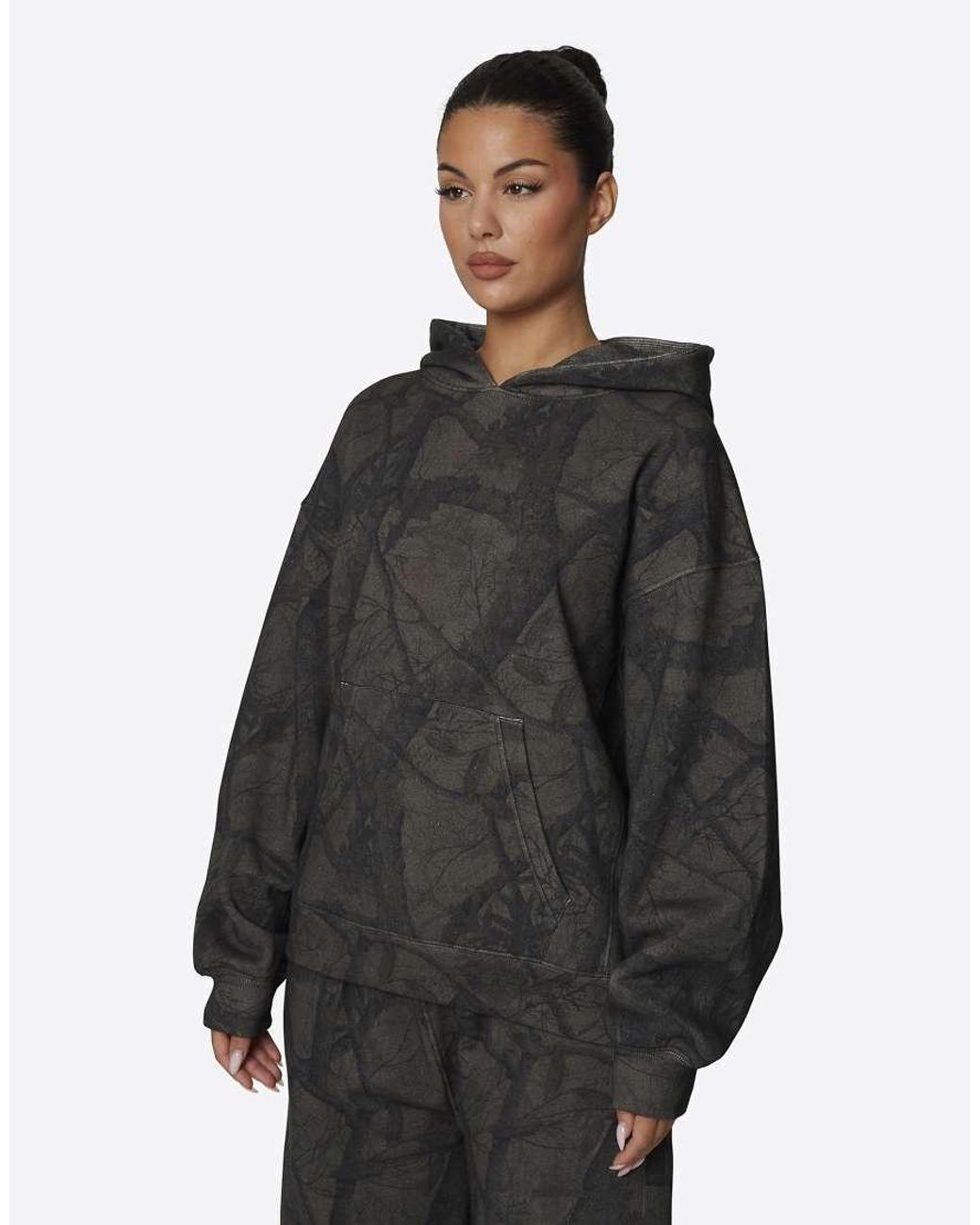Good For Nothing Black Oversized Camo Cotton Fleece Hoodie