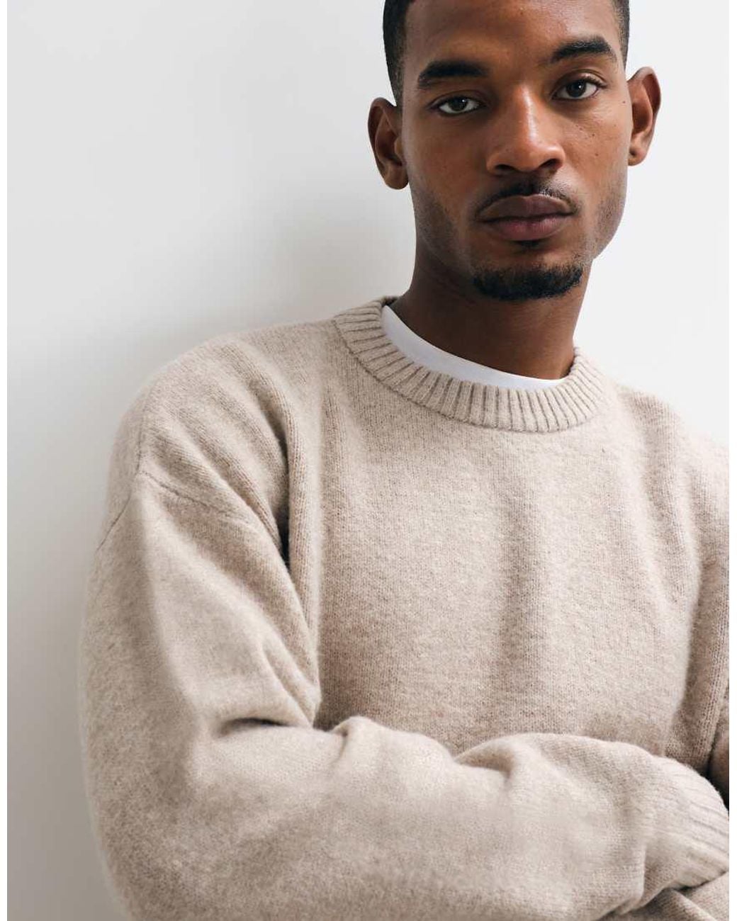 Jack & Jones Natural Relaxed Fit Fluffy Jumper for men