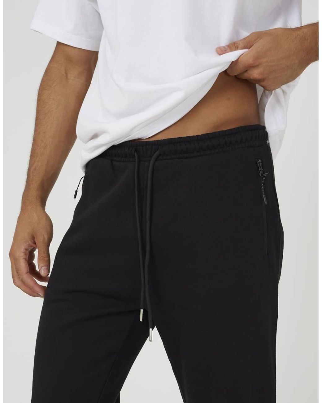Brave Soul Black Cuffed Loose Fit Joggers for men