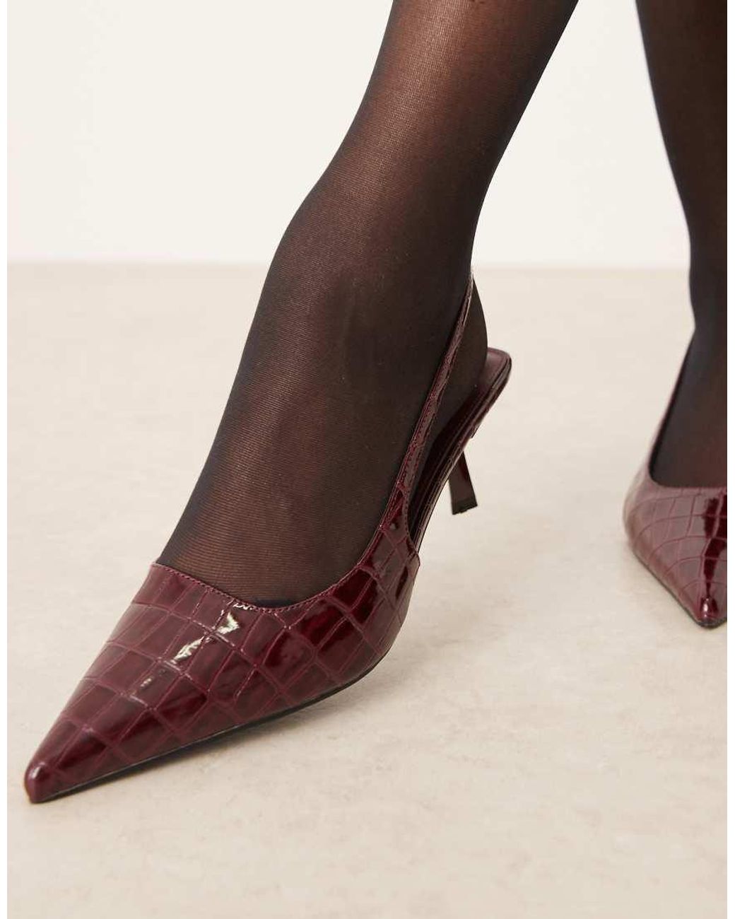 Raid Natural Laura Kitten Heel Slingback Shoes