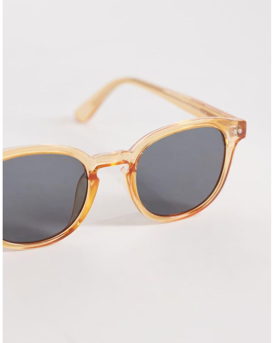 ASOS Natural Premium Round Sunglasses for men