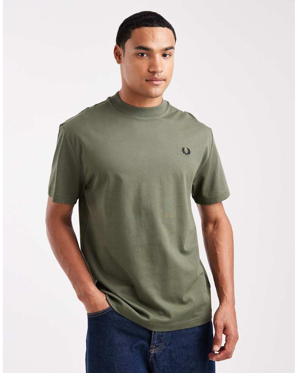 Fred Perry Green Light Box Graphic Logo T-shirt With Back Print for men