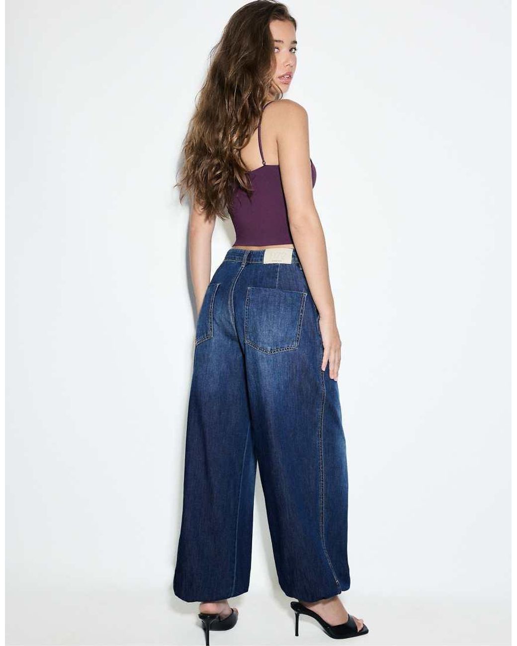 Stradivarius Blue 100% Cotton Sarouel Jeans