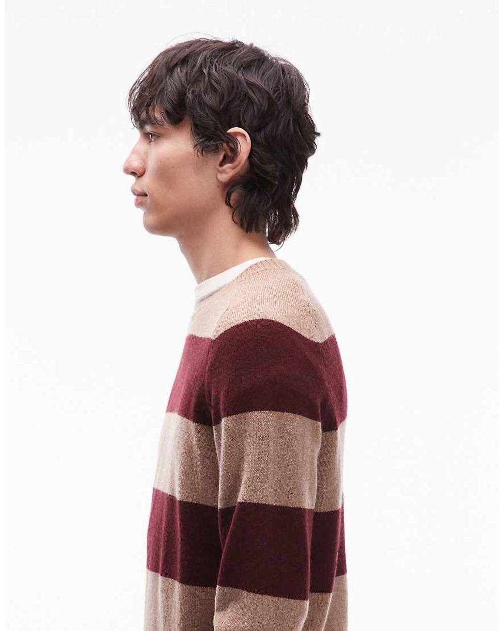 Tommy Hilfiger Red Lambswool Stripe Jumper for men