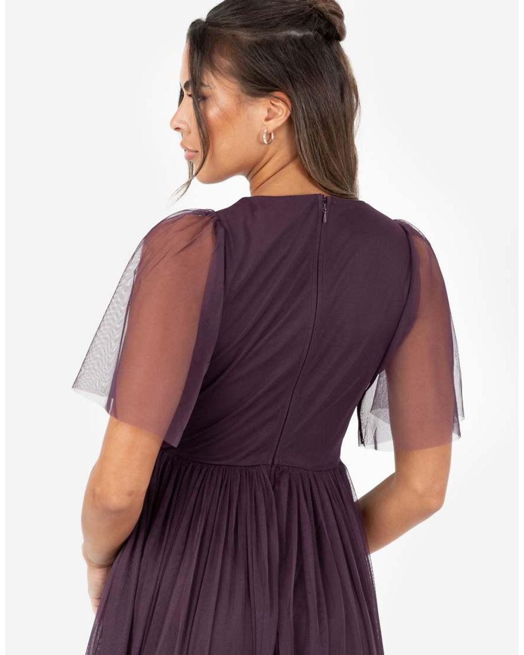 ANAYA Purple Twist Detail Maxi Dress