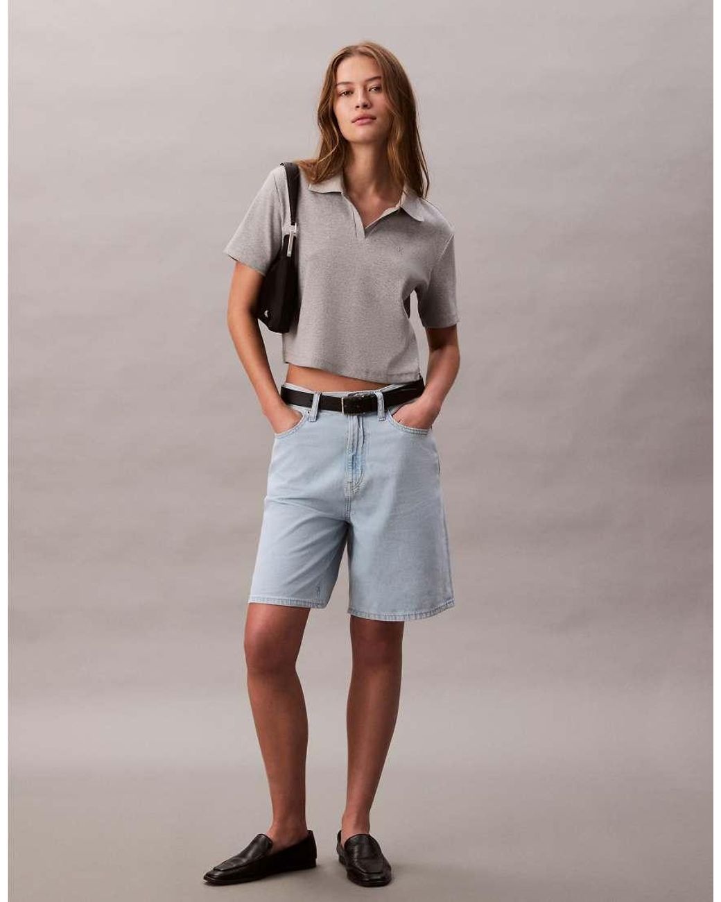 Calvin Klein Gray Relaxed Bermuda Denim Shorts