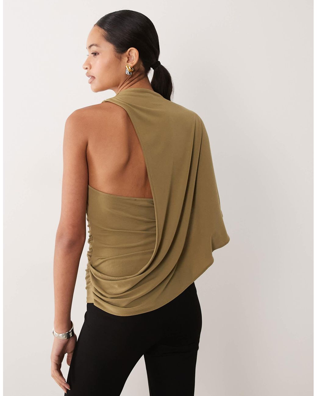 Mango Green High Neck Blouse