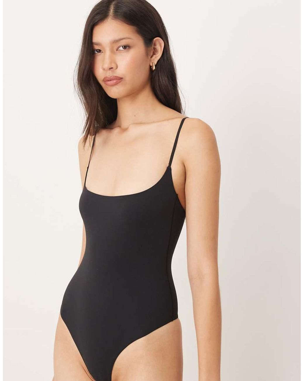 agon® Black Strappy Bodysuit