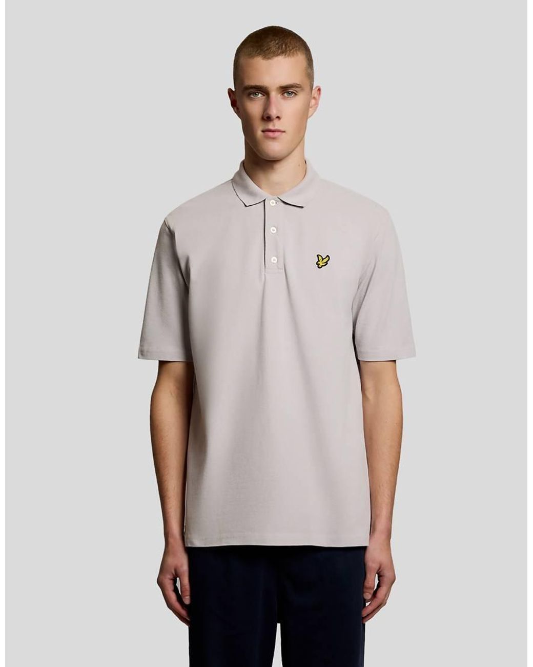 Lyle & Scott Gray Ss Polo Shirts Heavy Laundered Polo Shirt for men