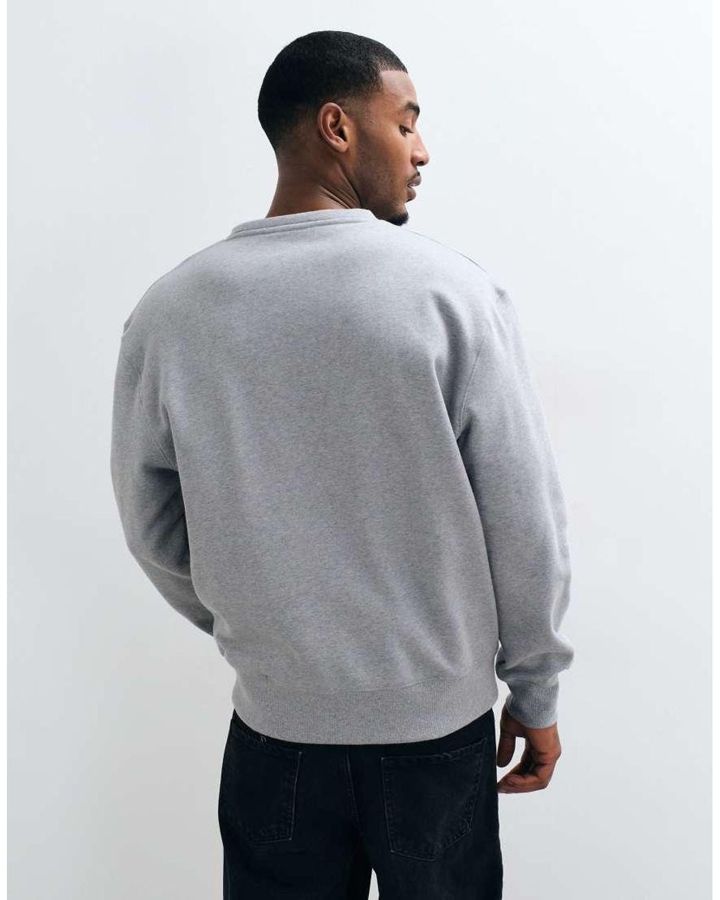 ASOS White Oversized Premium Heavyweight Notch Neck Crew for men
