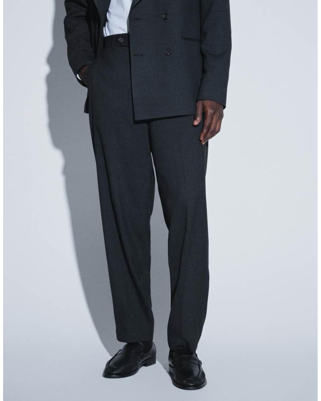 ASOS White Relaxed Tapered Suit Pants for men