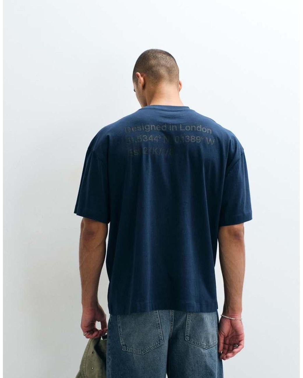 Collusion Blue Coordinates Print T-shirt for men