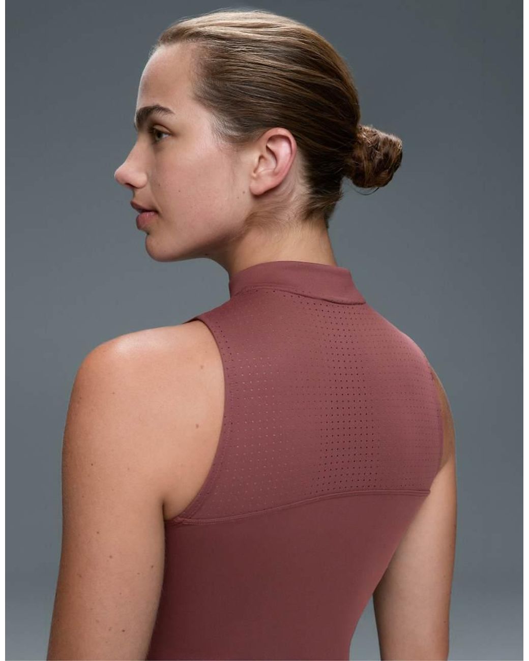 Oysho Red Sleeveless Half-zip T-shirt