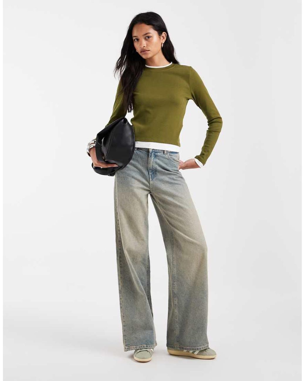 Vero Moda Green Double Layer Long Sleeve T-shirt