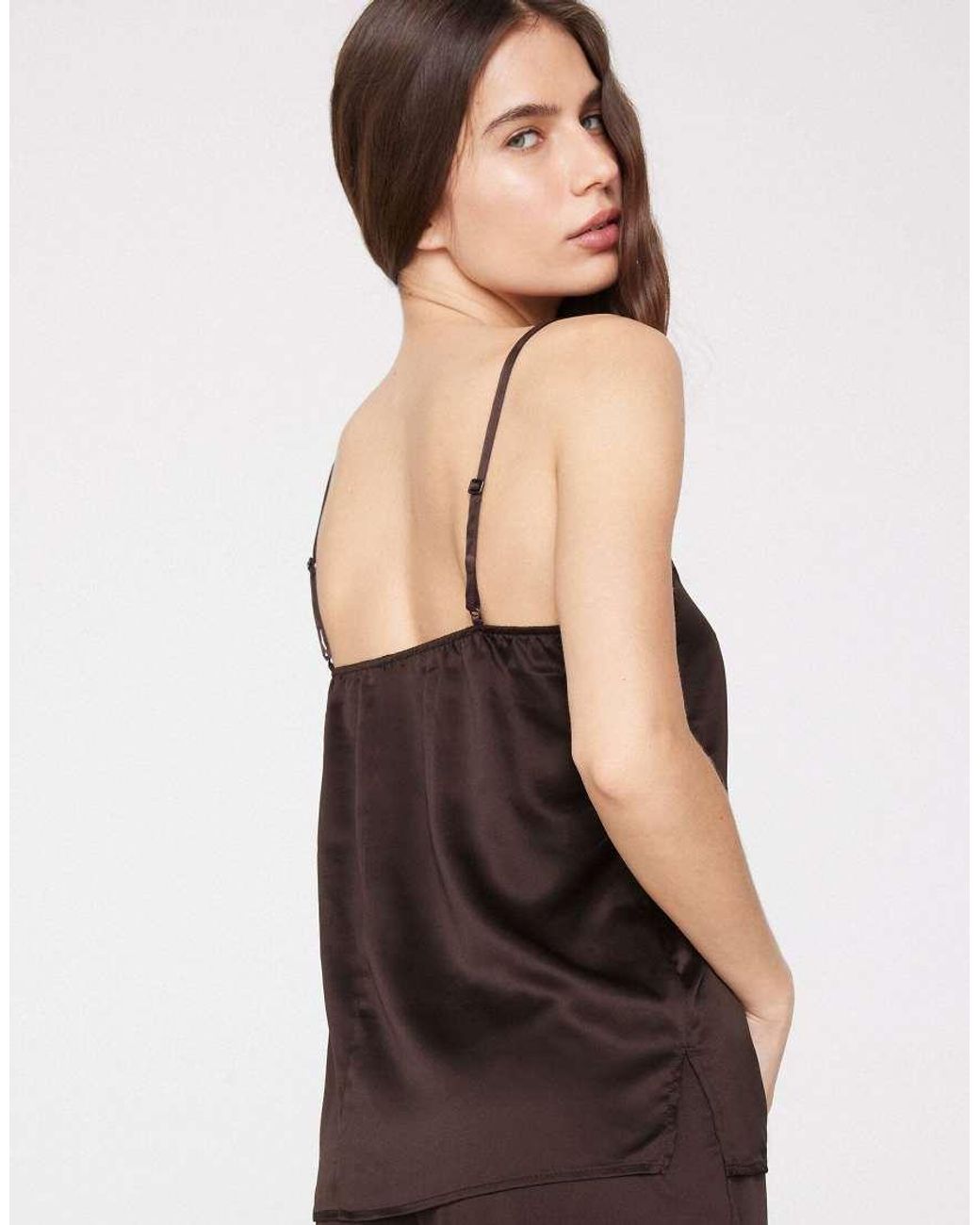 Tezenis Brown Camisole With Narrow Shoulder Straps