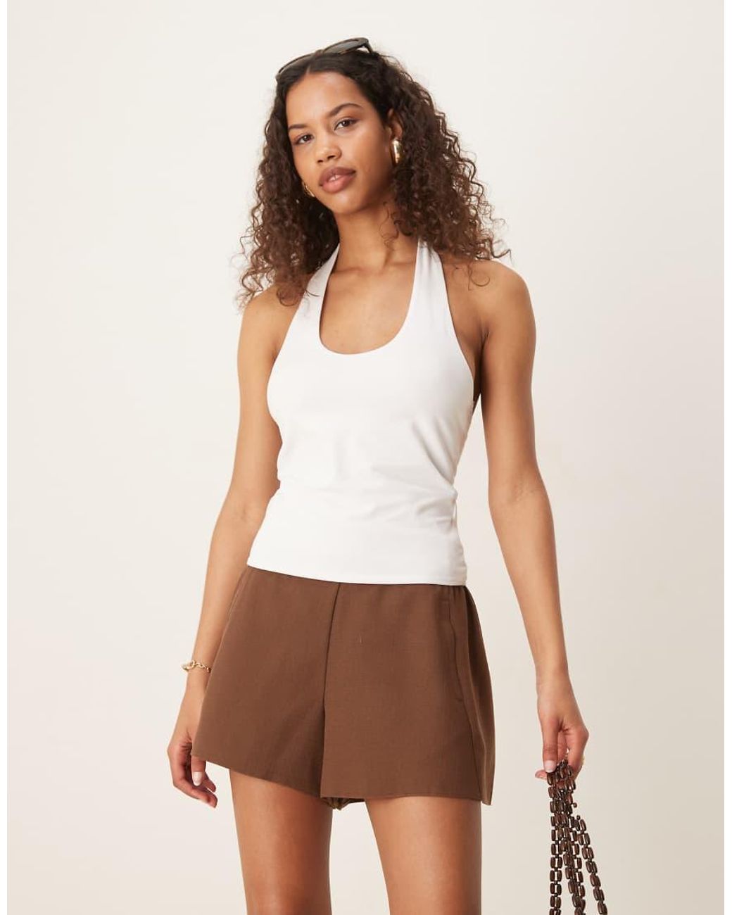 Gina Tricot White Halterneck Top