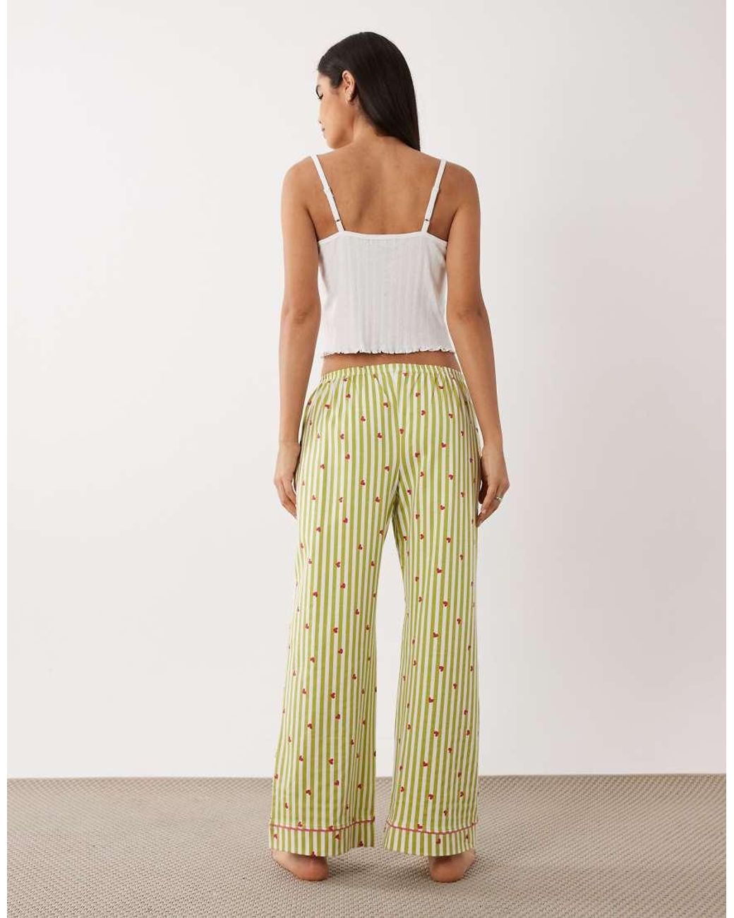 Wednesday's Girl Green Wednesdays Girl Cami Top And Trouser Pyjama Set