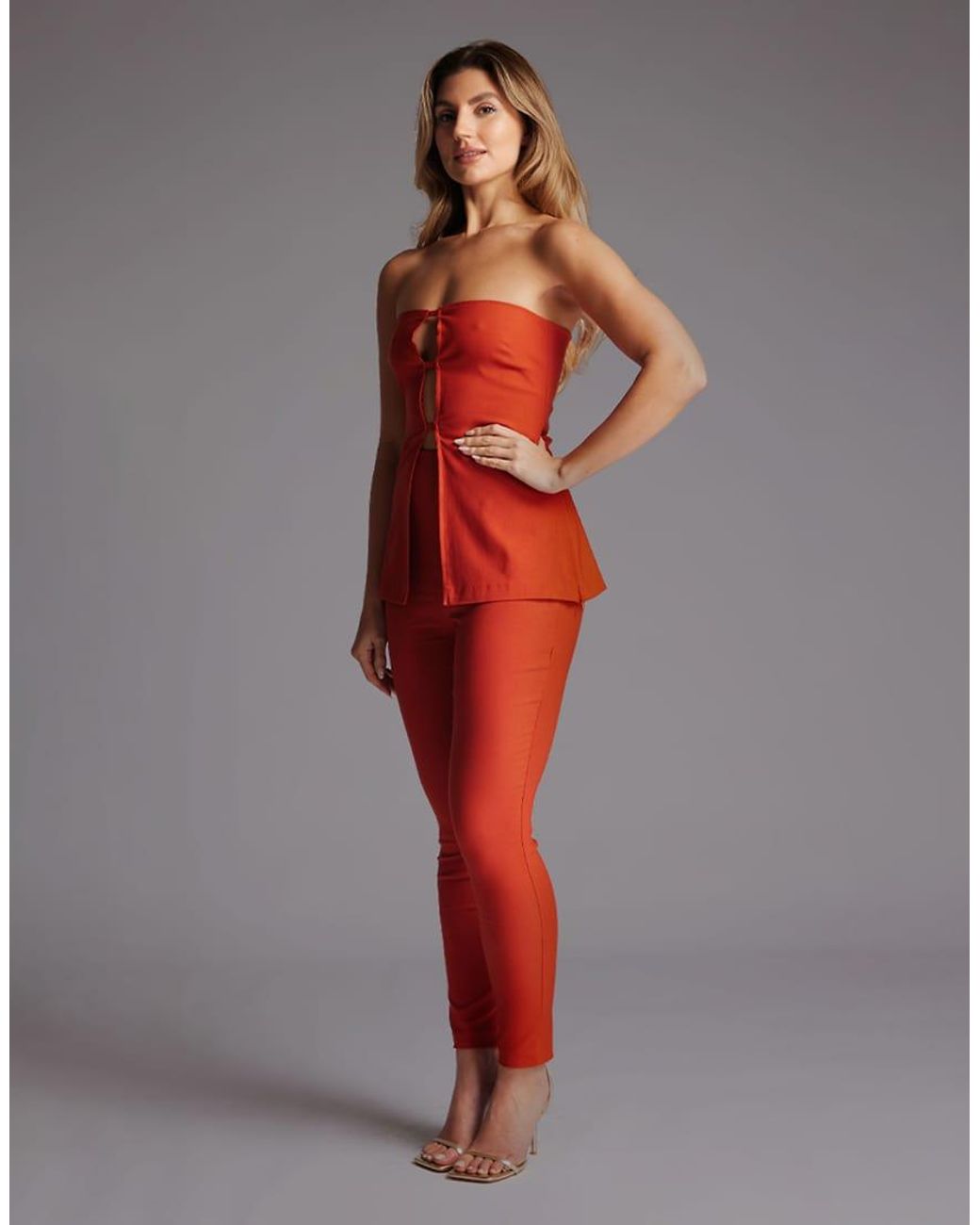 Vesper Red Bandeau Longline Top
