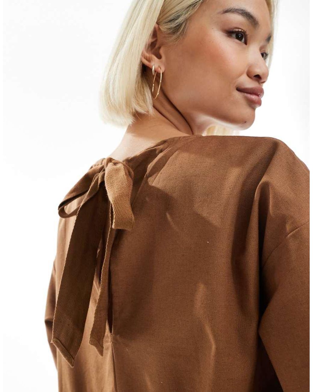 ASOS White Oversized Peplum Short Sleeve Smock