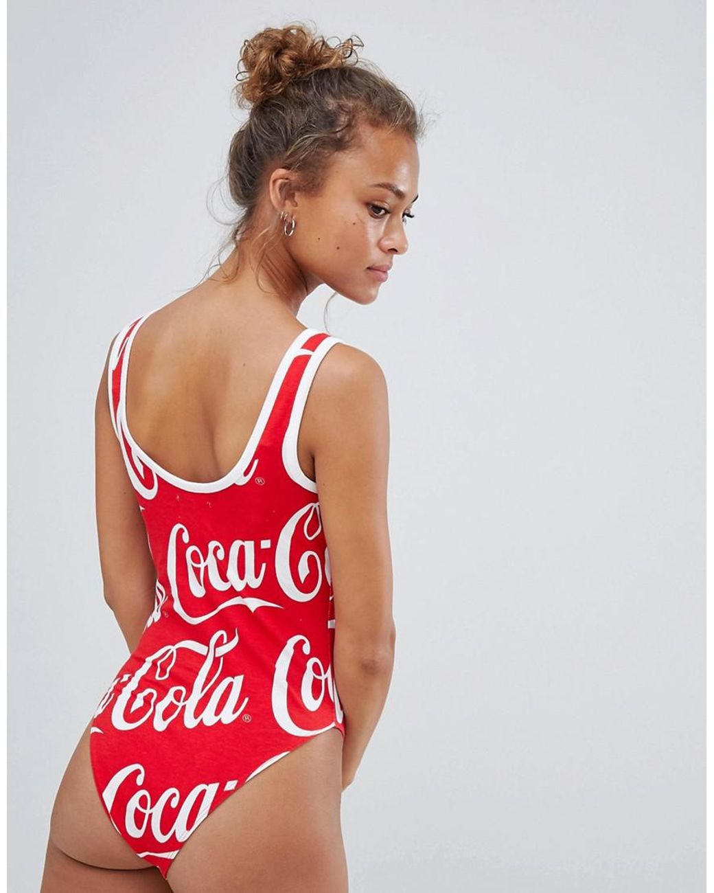 Bershka Denim Cocacola Body in Red | Lyst