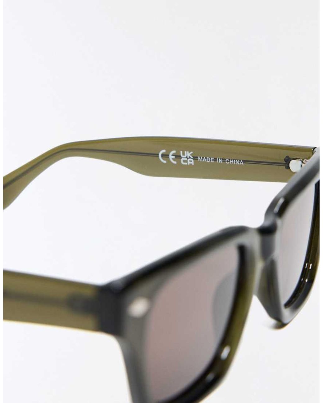 Bershka White Clear Frame Sunglasses for men
