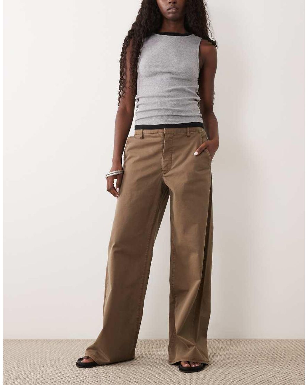 GOOD AMERICAN Natural Low Rise baggy Pants