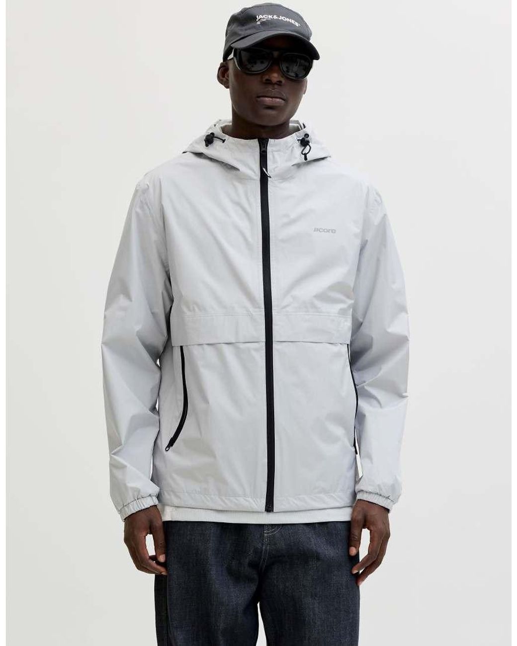 Jack & Jones Regenjack in het Gray voor heren