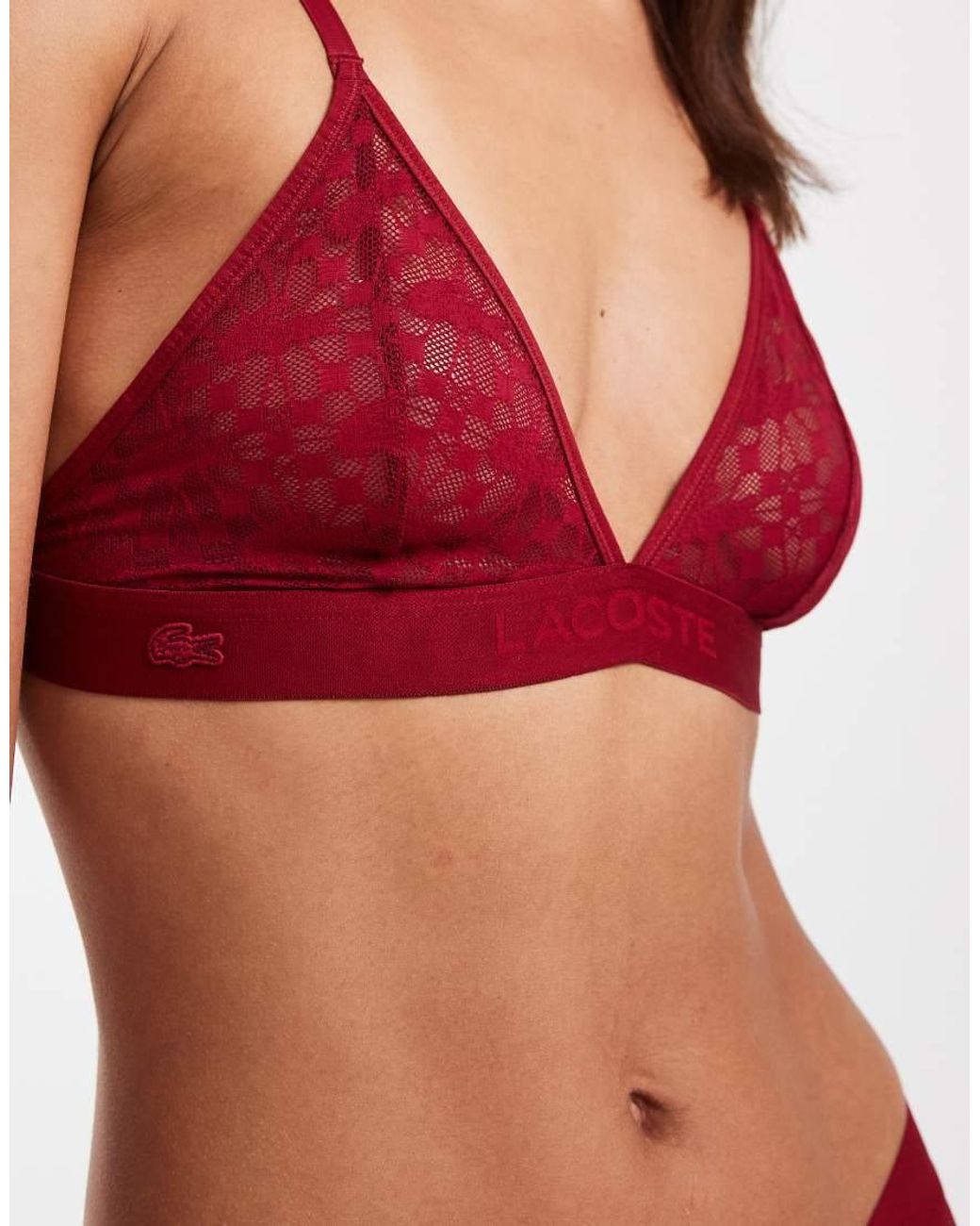 Lacoste Red Lace Bra