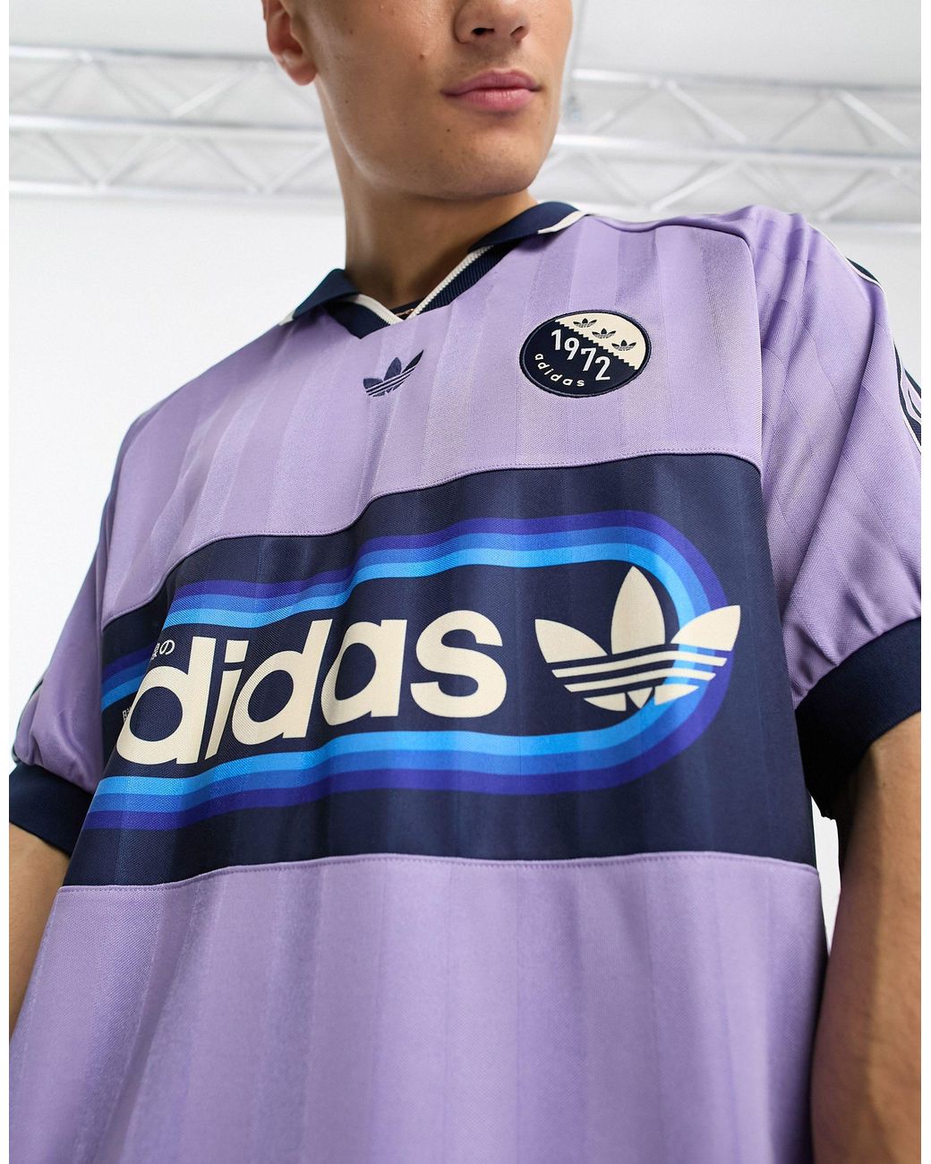 adidas Originals bloke pop retro fuBballtrikot in Lila fur Herren Lyst DE