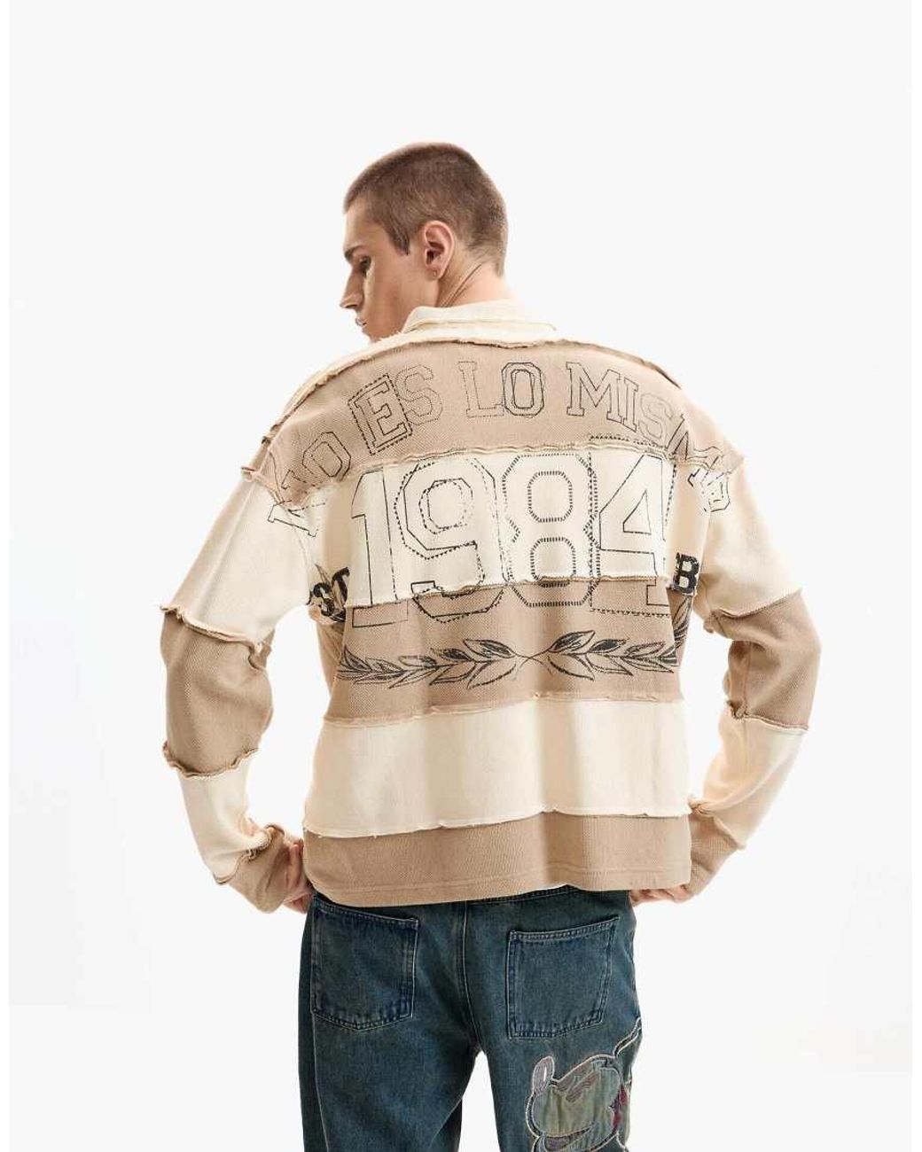 Desigual Natural Striped T-Shirt, Cotton for men