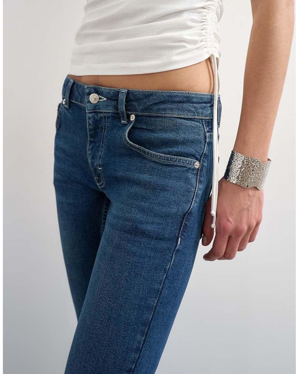 TOPSHOP Blue Low Rise Slim Leg Jean