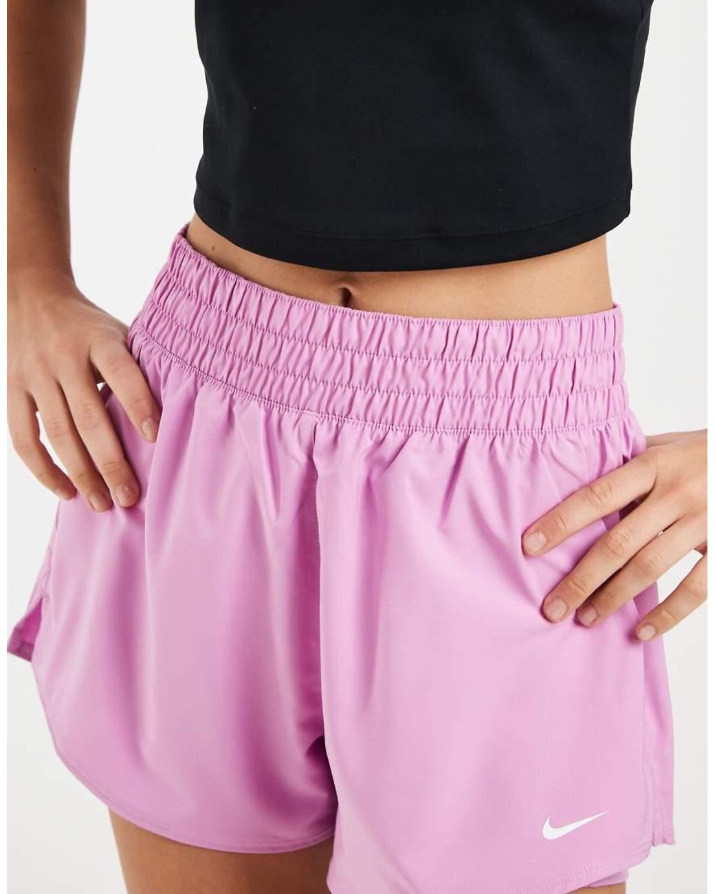 Nike Purple Nike One Training Dri-Fit High Waisted 3 Inch 2