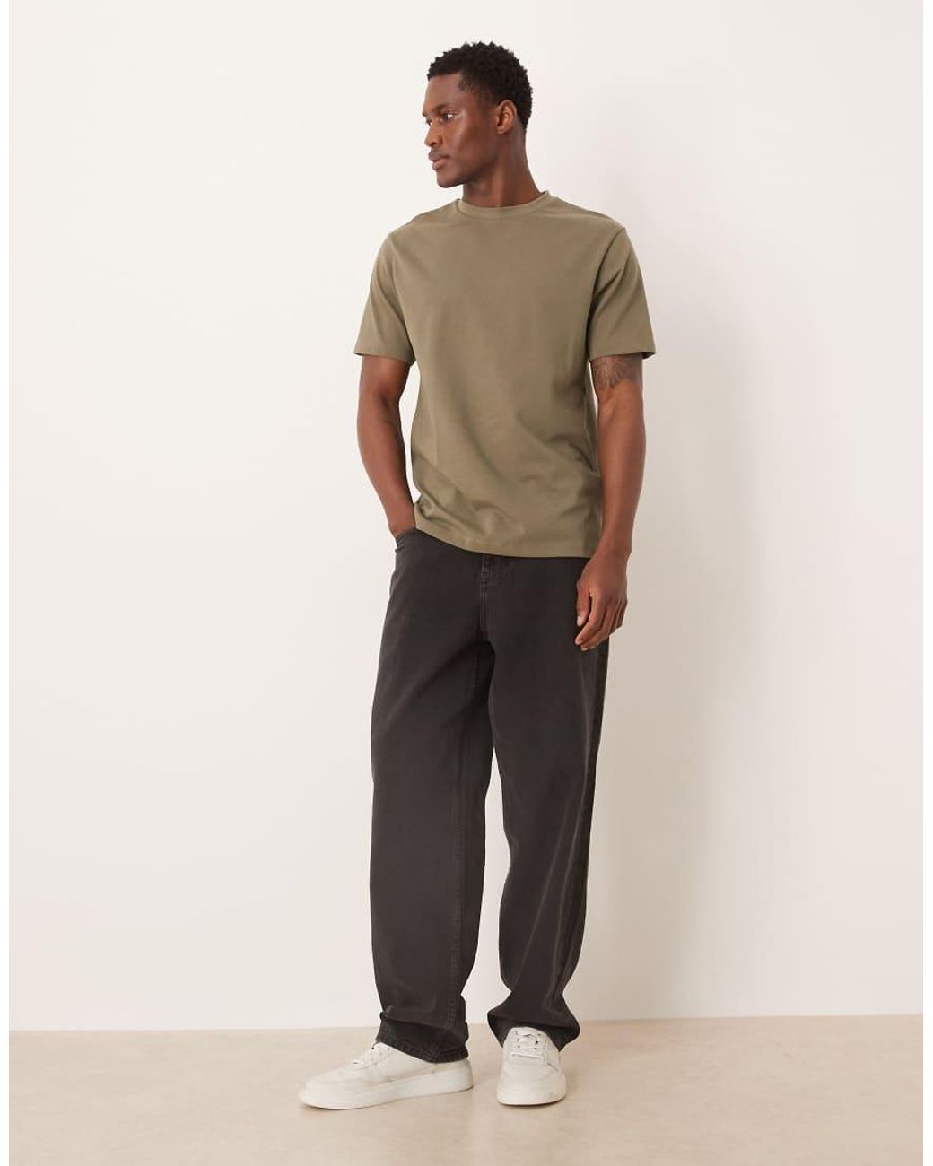 ASOS Natural Heavyweight Regular Fit T-shirt for men