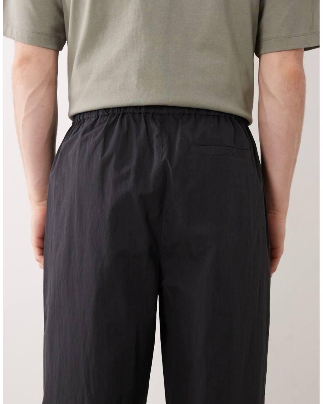 ASOS Natural Co-ord Oversized Tapered Trousers With Pleat for men