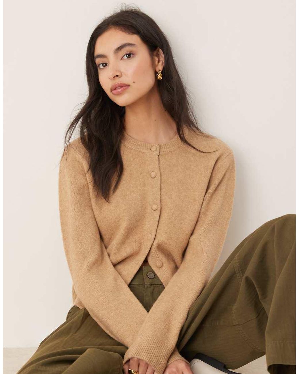 Mango Natural Compact Knit Cardigan